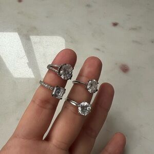 Elegant Silver Women's Ring Set